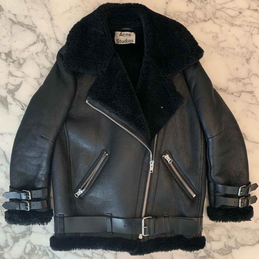 Acne Studios Velocite Shearling Leather Coat
